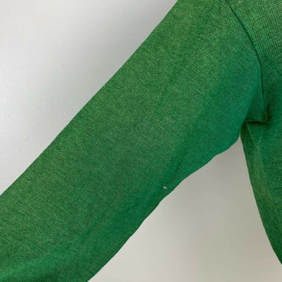 Vintage 1970s Tech Memorial Centaurs Green Football Sweater Medium Green Fades - Picture 5 of 5